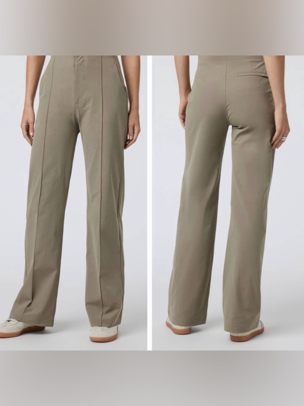 Vuori Meta Wideleg VersaLife Pant Taupe khaki trouser neutral women's size XXS - Picture 2 of 6